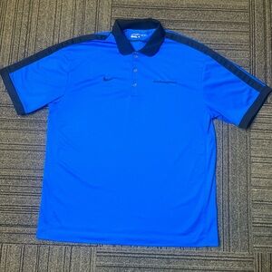 Nike Golf Polo Shirt Men’s Large Blue Black Lightweight Breathable Retro Casual